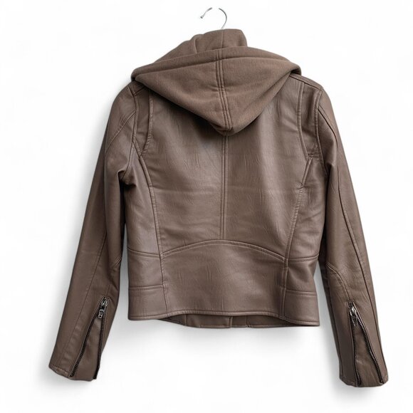 Blank NYC Faux Leather Moto Jacket w/Detachable Hood Size S - Picture 2 of 7